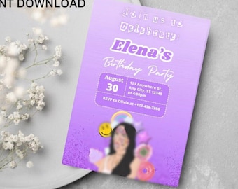 Olivia Digital Invite, Instant Download, Editable Template, Birthday Party Invite, Custom Digital Invite, Mobile Invite,