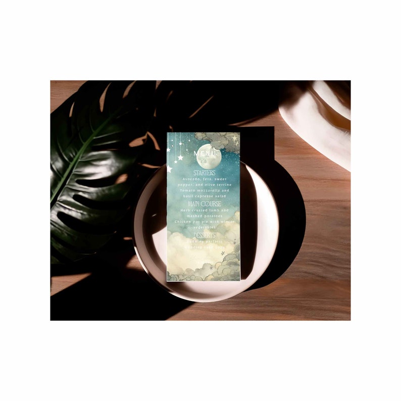 Celestial Full Moon Wedding Invitation Full Bundle Diy Templates Fullmoon and Stars Luxury