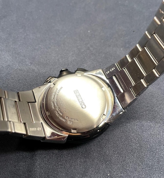 Brand New Seiko SNA473 Men's Black Dial Two Tone Steel Chronograph