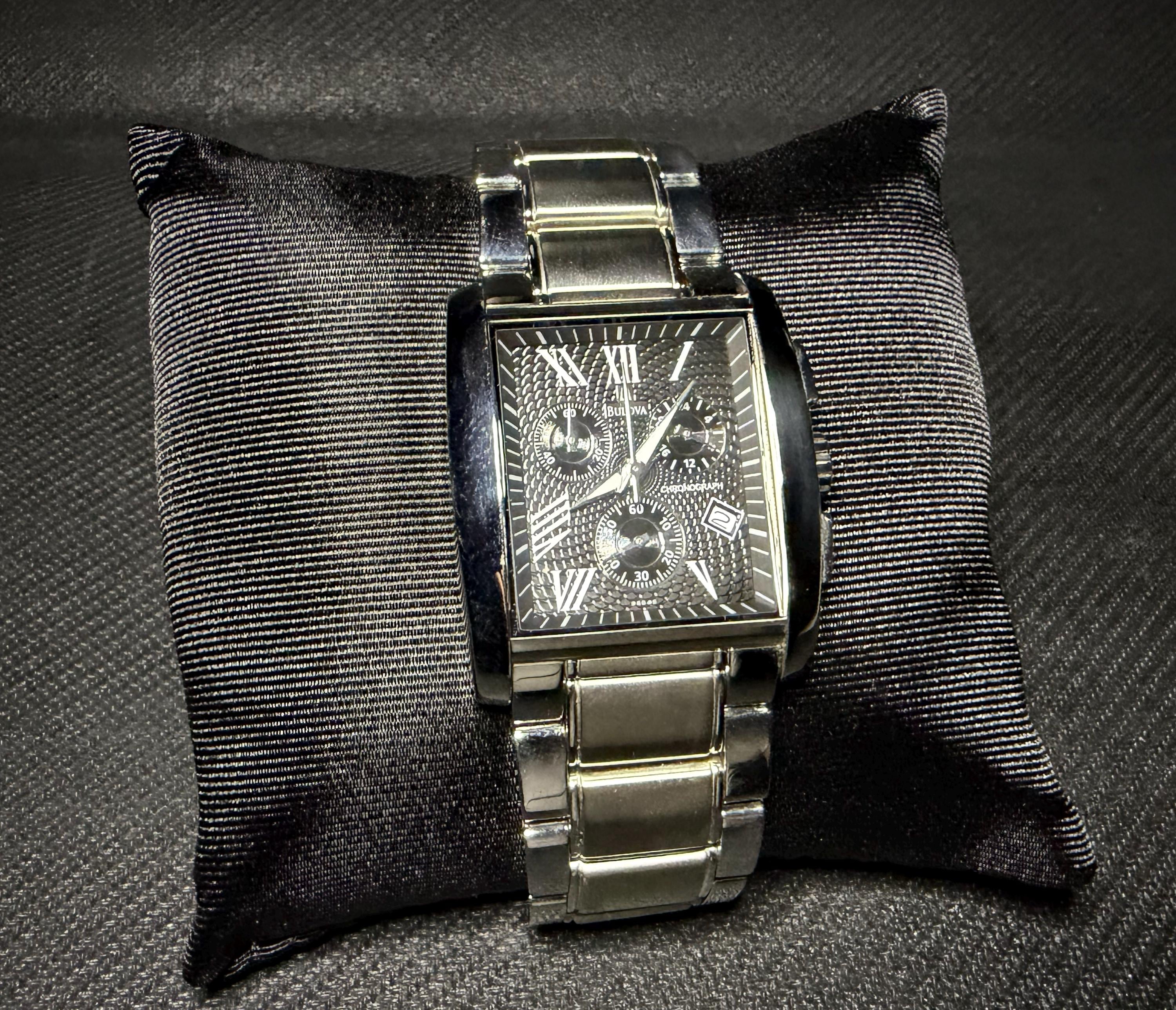 Brand New Bulova Intermezzo Chrono Black Stainless Steel Men's
