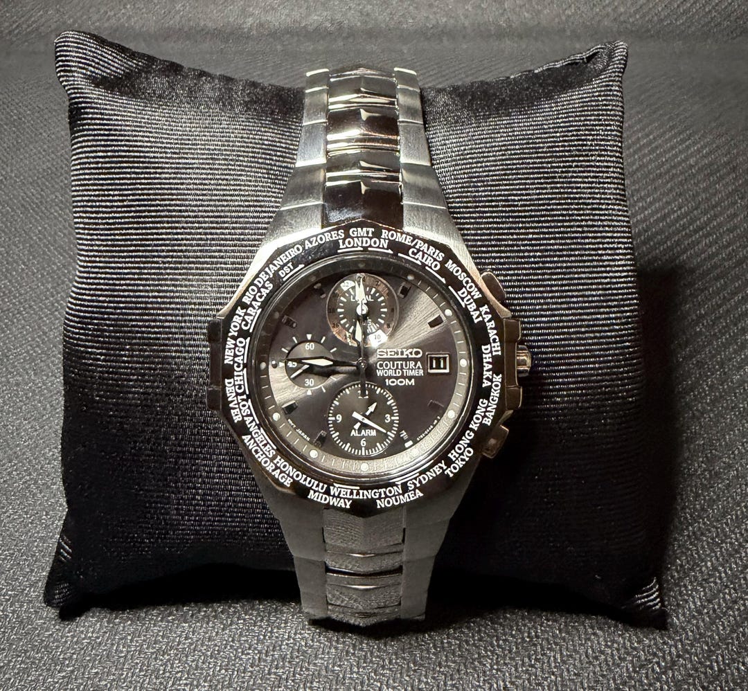 Spl001 Brand New Seiko Coutura World Timer Alarm Men's Watch SPL001 ...