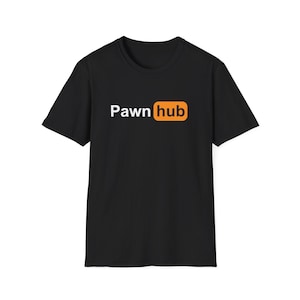 Chess Pawn Hub Unisex Softstyle T-Shirt, lustiges Schach-T-Shirt, Schach-Liebhaber-Geschenk, Schachspieler-Shirt, Schachfan-Bekleidung, Schachturnier-Top