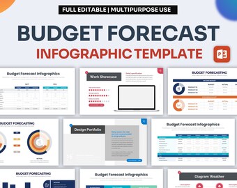 Budget Forecast Infographic PowerPoint Template | Best PowerPoint Template, Easy to Edit, Professional PowerPoint Templates