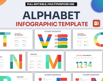 Alphabet Infographic PowerPoint Template | Best PowerPoint Template, Easy to Edit, Professional PowerPoint Templates