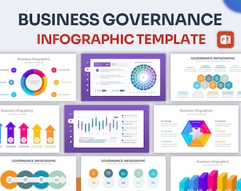 Szablon PowerPoint dotyczący infografiki zarządzania przedsiębiorstwem | Najlepszy szablon PowerPoint, łatwy do edycji, profesjonalne szablony PowerPoint