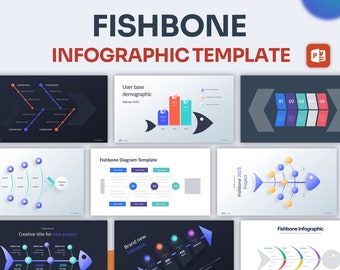 Fishbone Infographic PowerPoint Template | Best PowerPoint Template, Easy to Edit, Professional PowerPoint Templates