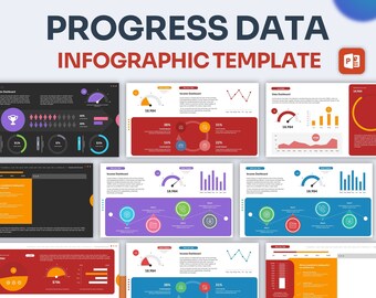 Szablon PowerPoint Infografika danych postępu | Najlepszy szablon PowerPoint, łatwy do edycji, profesjonalne szablony PowerPoint