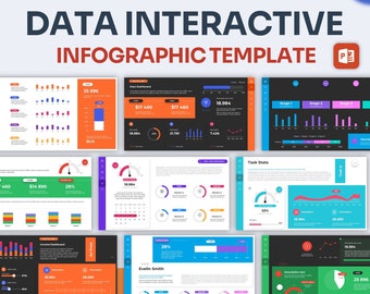 Data Interactive Infographic PowerPoint Template | Best PowerPoint Template, Easy to Edit, Professional PowerPoint Templates