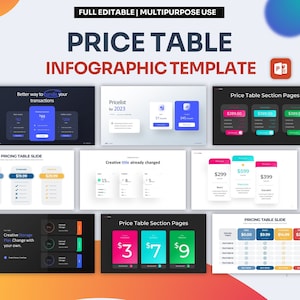 Preistabelle Infografik Power Point Vorlage | Beste Power Point-Vorlage, leicht zu bearbeitende, professionelle Power Point-Vorlagen