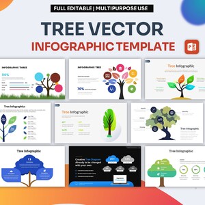 Tree Vector Infographic PowerPoint Template | Best PowerPoint Template, Easy to Edit, Professional PowerPoint Templates
