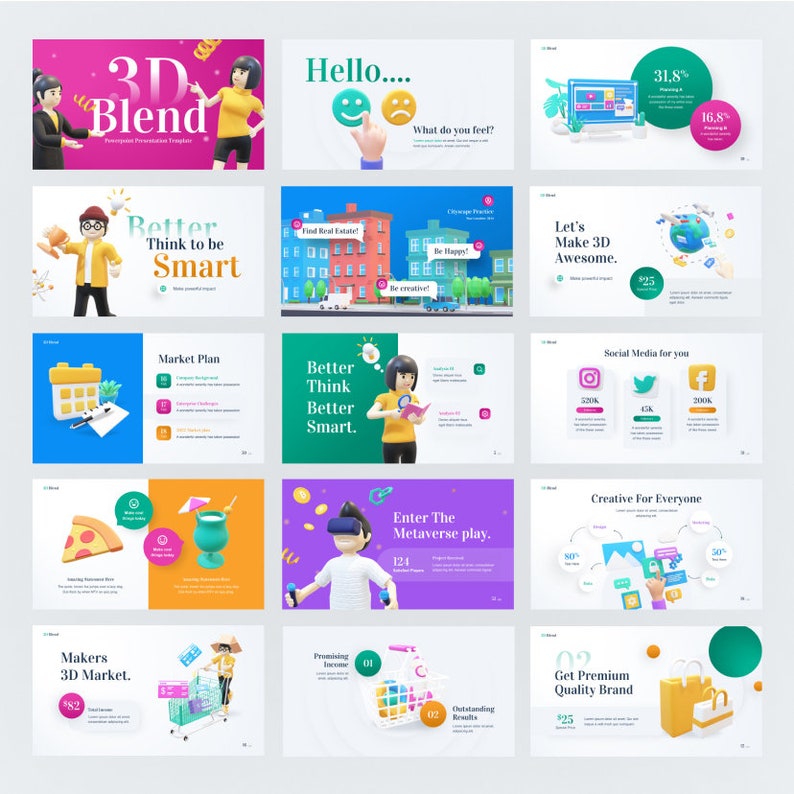 3D Premium PowerPoint Template Pack Fully Animated image 6