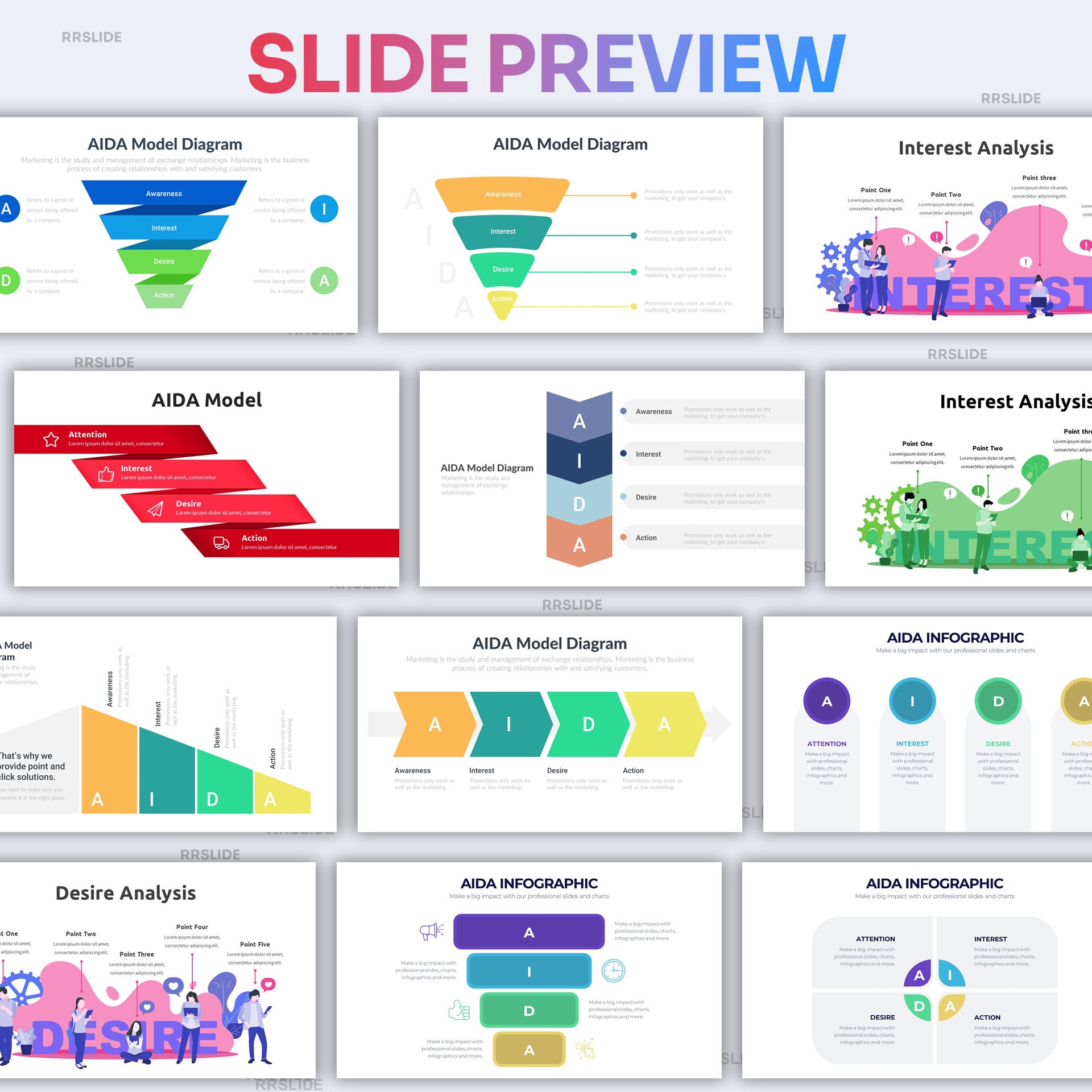 AIDA Infographic Powerpoint Template | Best Powerpoint Template, Easy ...