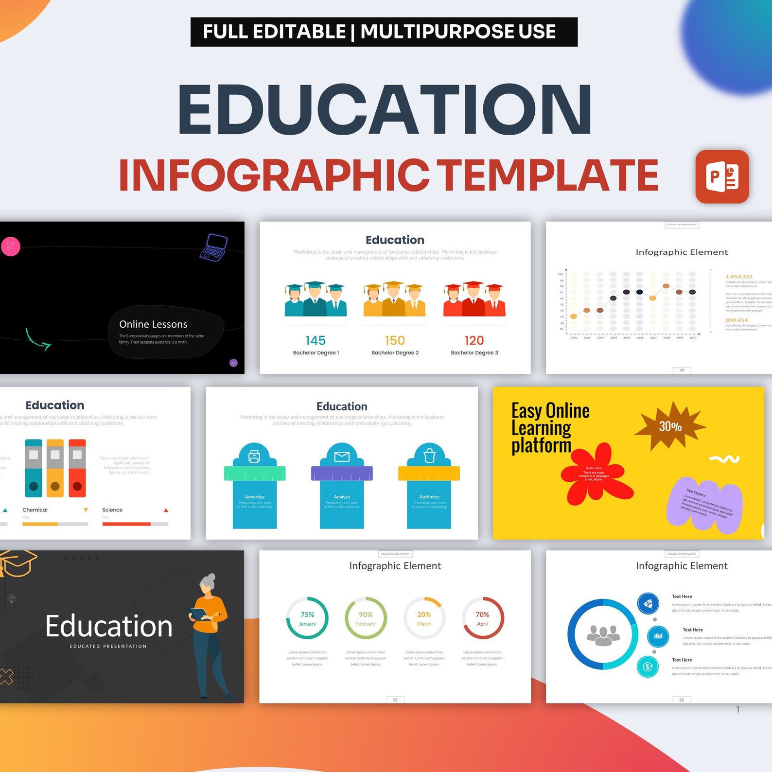 Education Diagrams Infographic Powerpoint Template | Best Powerpoint ...