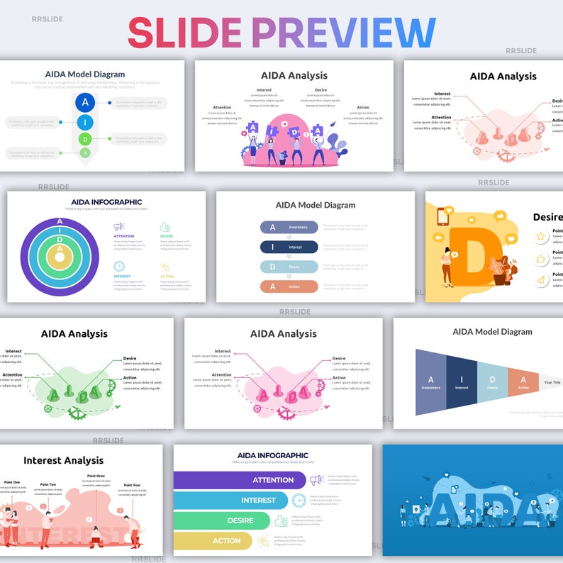 AIDA Infographic Powerpoint Template Best Powerpoint Template, Easy to ...
