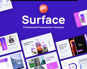 Surface Profesional Powerpoint Presentation Template Fully Animated