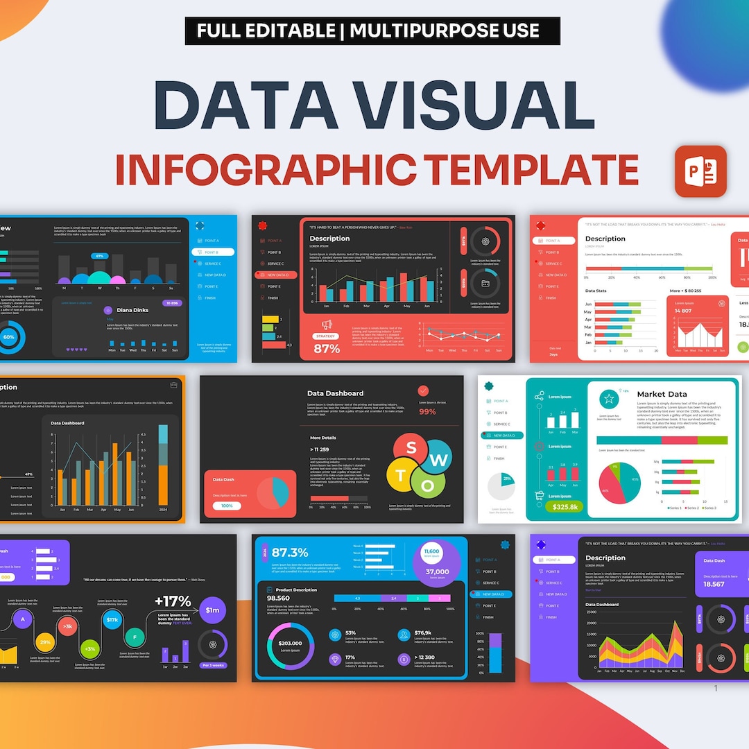 Data Visual Infographic Powerpoint Template | Best Powerpoint Template ...