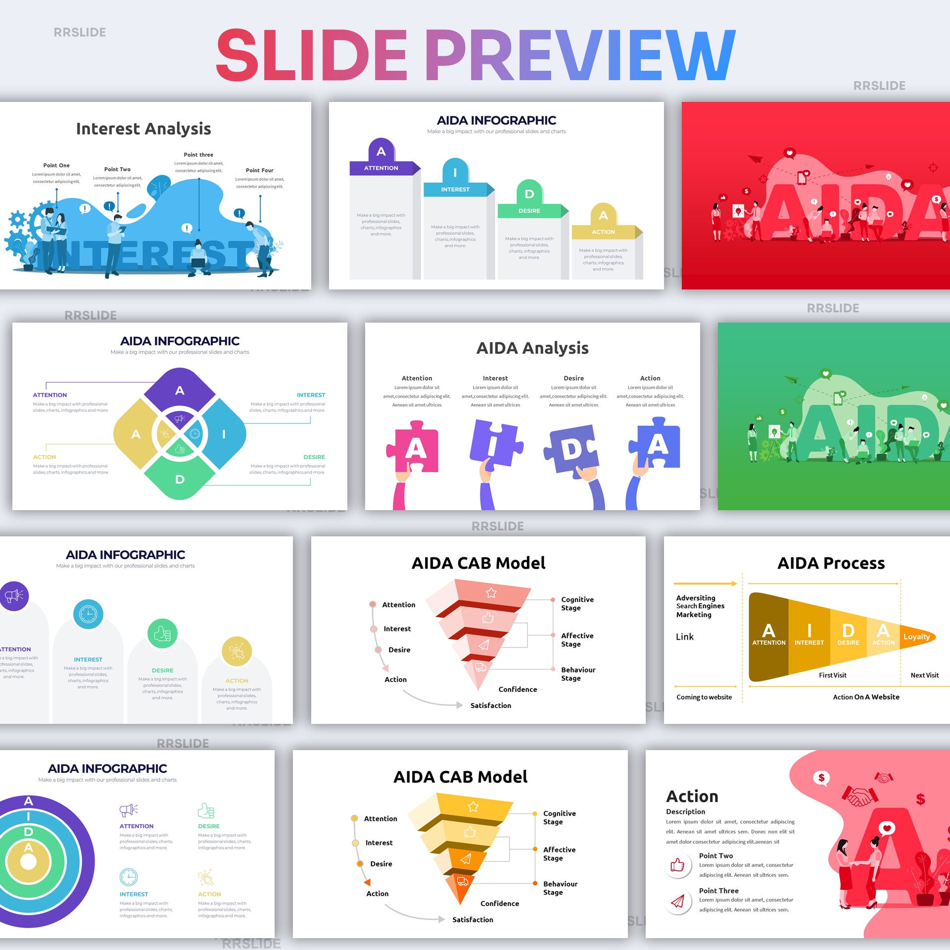 AIDA Infographic Powerpoint Template | Best Powerpoint Template, Easy ...