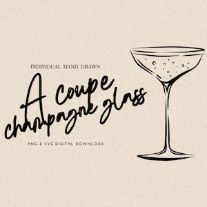Verre coupé, illustration, clipart, pour, mariage, barre, menu, cocktail, partie, partie, invitations, carte