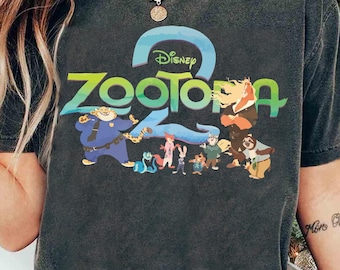 Disney Zootopia 2 Characters T-shirt, Judy Hopps Nick Wilde Gary De'Snake Tee, Zootropolis SHIRTS, WDW Disneyland Family Trip Shirt