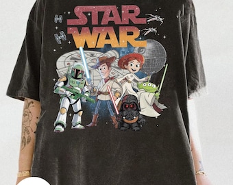 Vintage Retro Toy Story Star Wars T-shirt, Death Star shirts, May The Force Be With You, Star Wars Day Tee, Star Wars Family Matching Tees