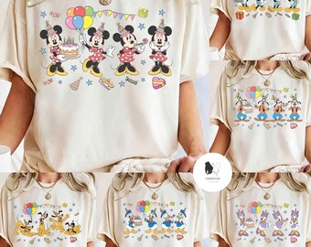 Camiseta de cumpleaños de Mickey y sus amigos, camiseta a juego para la familia de cumpleaños, camiseta de cumpleaños de Disney, grupo de cumpleaños para niño y niña, viaje a Disneyland WDW