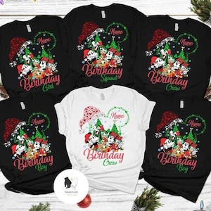 Personalized Mickey and Friends Christmas Birthday Party shirts, Disney Christmas Family Birthday Outfit, Mickey&#39;s Very Merry Christmas 2024