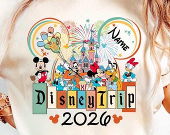 Personalized Mickey and Friends Disney Trip 2026 T-shirt, Disney Family shirt, WDW Disneyland Magic Kingdom shirt, Disney Matching Tees