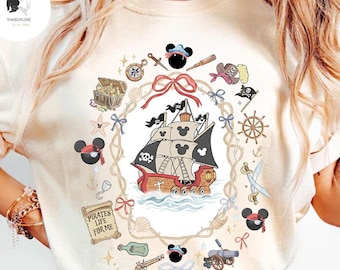 Chemise pirate Disney coquette rétro avec noeuds, Une vie de pirate pour moi Yo Ho Yo Ho, chemise croisière assortie famille pirate, chemise couleurs confort