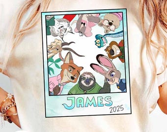 Personalized Zootopia Characters T-shirt, Zootopia 2 Movie 2025, Judy Hopps and Nick Wilde T-shirt, WDW Disneyland Family Matching Trip Tee