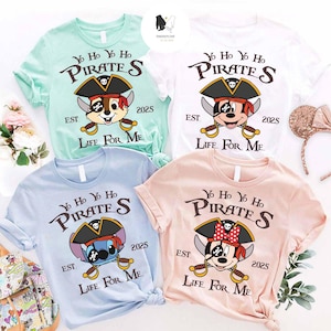 All Characters Disney Mickey and Friends Disney Pirate Shirt, Yo Ho Yo Ho A Pirate&#39;s Life for Me, Pirates of the Caribbean, Family Cruise