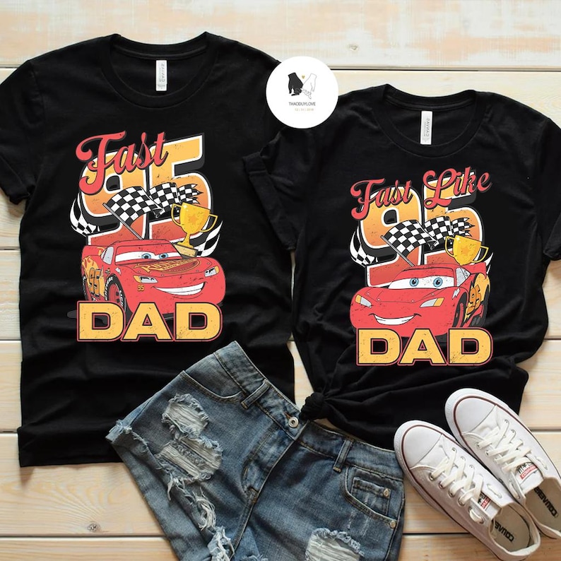 Lightning McQueen Matching Dad and Son Shirts, Cars Matching Father Son T-shirt, Father's Day gifts, Disney Family Vacation tee, Disney Trip bild 3