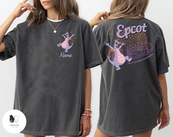 2-sided Personalized Epcot Figment Tshirt, One Little Spark Shirt, Purple Dragon Shirt, Disney Figment shirt, Family Matching Trip Tee