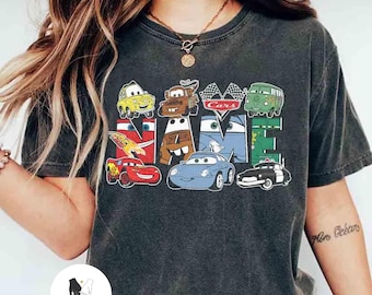 Personalized Name Disney Cars shirt, Lightening McQueen Tee, Tow Mater Shirt, Sally Carrera Doc Hudson Shirt, Disneyland Family Vacation Tee