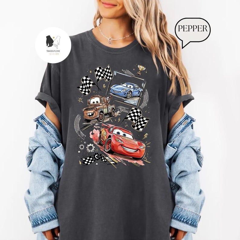 Disney Cars T-shirt, Pixar Lightning McQueen Tee, Tow Mater Sally Tee, Disney Family Trip Shirt, WDW Disneyland Family Vacation Tee image 2