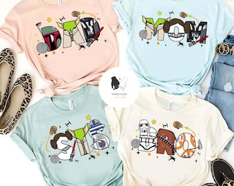 Personalized Star Wars Character Shirt, Disney Star Wars Family shirts, Galaxy's Edge, Disneyland Family Vacation shirts, Darth Vader Shirt