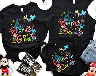 Mickey Minnie Castle Disney Birthday Shirt, WDW Disneyland Family Birthday Trip Tee, Birthday Boy Shirt, Birthday Girl Shirt, Birthday Party