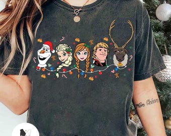 Disney Frozen Christmas Lights T-shirt, DIsney Princess Christmas shirt, Christmas Frozen Characters Shirt, Disney Very Merry Christmas Tees