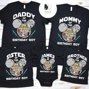 Personalized Star Wars Birthday shirts, Galaxy&#39;s Edge Star Wars Birthday Family shirt, Disney Birthday Boy Girl shirts , Mickey Death Star