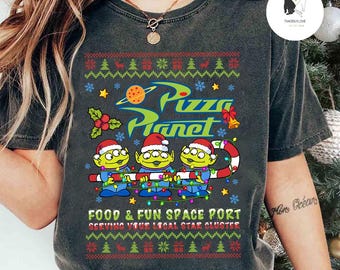 Pizza Planet Christmas T-shirt, Aliens Toy Story Christmas Sweatshirt, WDW Disneyland Mickey's Very Merry Christmas, Disney Family Christmas