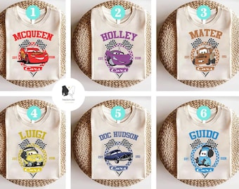 Disney Cars Shirt, Lightening McQueen Tee, Tow Mater T-Shirt, Sally Carrera Doc Hudson Shirt, Disneyland Family Trip Tee, WDW Gift Tee