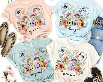 Personalized Disney Toy Story Birthday shirts, Toy Story Family Birthday Tee, Disney Birthday Squad shirt, Custom Disney Birthday Girl Boy