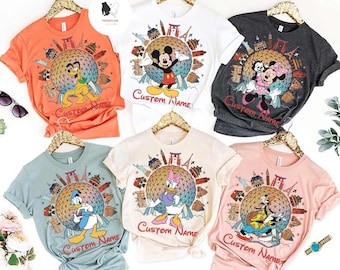Personalized Mickey and Friends Disney Epcot Shirt, Disney Epcot World Tour 1982, WDW Disneyland Family Vacation Drinking around the World