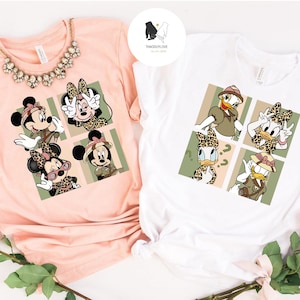 Camiseta Minnie Daisy Leopard Animal Kingdom, camiseta de viaje de niñas de Disney, camiseta de WDW Magic Kingdom, camiseta de viaje de safari familiar de Disney para niñas 2025