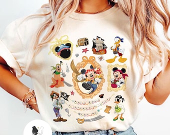 Retro Coquette Bow Mickey & Friends Disney Pirates Shirt, Yo Ho Yo Ho A Pirate's Life for Me, Family Pirates of the Caribbean, Disney Cruise