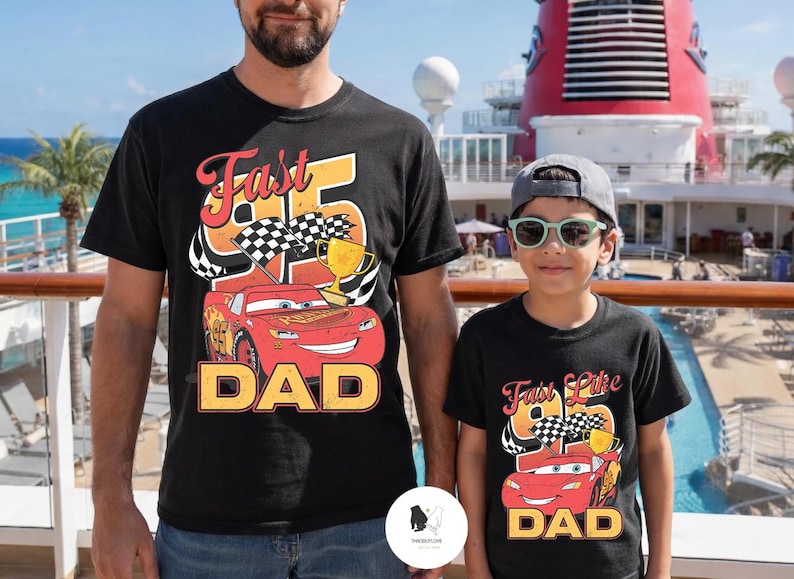 Lightning McQueen Matching Dad and Son Shirts, Cars Matching Father Son T-shirt, Father's Day gifts, Disney Family Vacation tee, Disney Trip bild 4