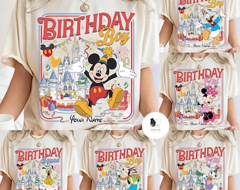 Personalized Mickey and Friends Birthday Shirt, Birthday Family Matching Shirt, Disney Birthday T-Shirt, Birthday Squad Crew Boy Girl shirt