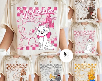 Vintage Disney Cats Characters shirts, The Aristocats Shirt, Marie Duchess Berlioz Toulouse Cat Shirt, WDW Disneyland Trip shirt, Cat Lover