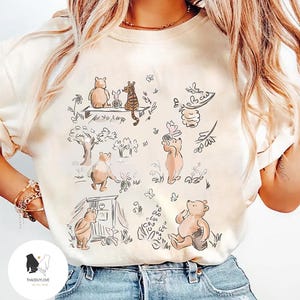 Retro Winnie The Pooh shirt, Pooh And Friends Shirt, Disney Pooh Shirt, Pooh Bear Shirt, Disney Family Shirt, Kids Adult Pooh Comfort Colors
