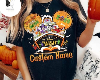 Personalized Mickey and Friends Halloween On The High Seas shirt, Disney Family Cruise Halloween shirt, Disney Wish Dream Wonder Fantasy