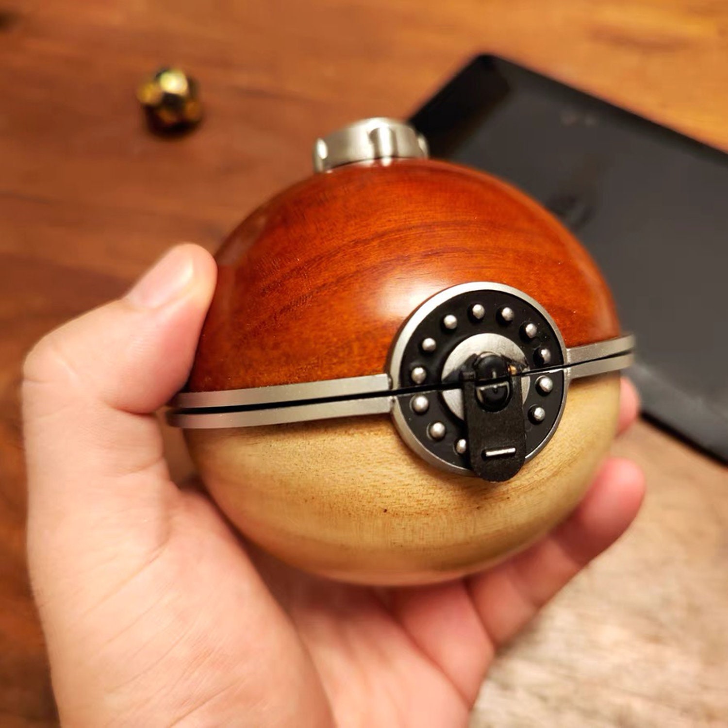 Custom Arceus Pokeball, Wooden and Brass, Inspired by Pokemon ...